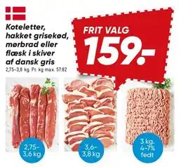 Bilka Koteletter / hakket grisekød / mørbrad / flæsk i skiver tilbud