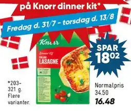 Bilka Knorr Dinner Kit Lasagne tilbud