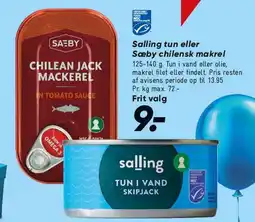 Bilka Sæby Chilean Jack makrel / Salling tun i vand tilbud