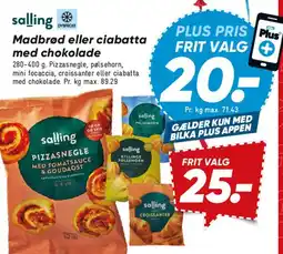 Bilka salling — Madbrød / ciabatta med chokolade tilbud