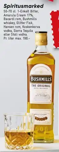 Bilka Selected spirits (Bushmills / Bacardi / Sierra Tequila) tilbud