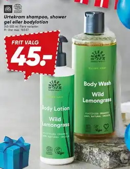 Bilka Urtekram Body Wash / Body Lotion Wild Lemongrass tilbud