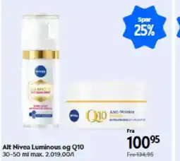 Matas Alt Nivea Luminous og Q10 tilbud