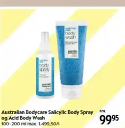 Matas Australian Bodycare Salicylic Body Spray Fra og Acid Body Wash tilbud