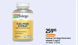 Matas Solaray Cal-Mag Citrat med vitamin D og K2 tilbud