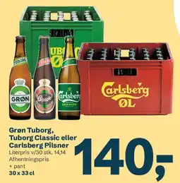 Let-Køb Grøn Tuborg, Tuborg Classic eller Carlsberg Pilsner tilbud