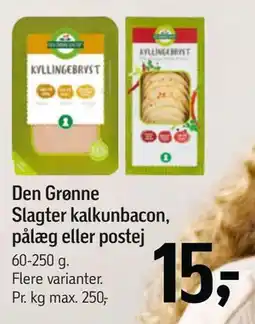 Føtex Den Grønne Slagter kalkunbacon, pålæg eller postej tilbud