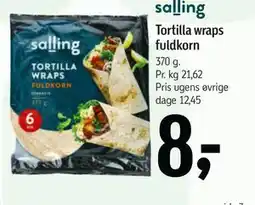 Føtex salling Tortilla wraps fuldkorn tilbud