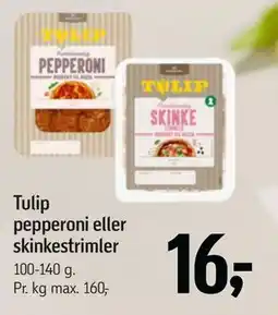 Føtex Tulip pepperoni eller skinkestrimler tilbud