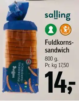 Føtex Fuldkornssandwich tilbud
