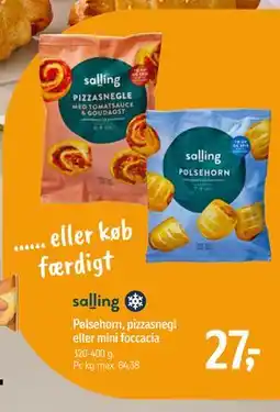 Føtex Pølsehorn, pizzasnegl eller mini foccacia tilbud