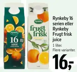 Føtex Rynkeby 16 serien eller Rynkeby Frugt frisk juice tilbud