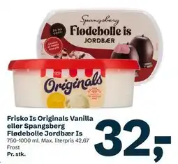 Let-Køb Frisko Is Originals Vanilla eller Spangsberg Flødebolle Jordbær Is tilbud