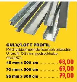 jem & fix Gulv/loft profil tilbud