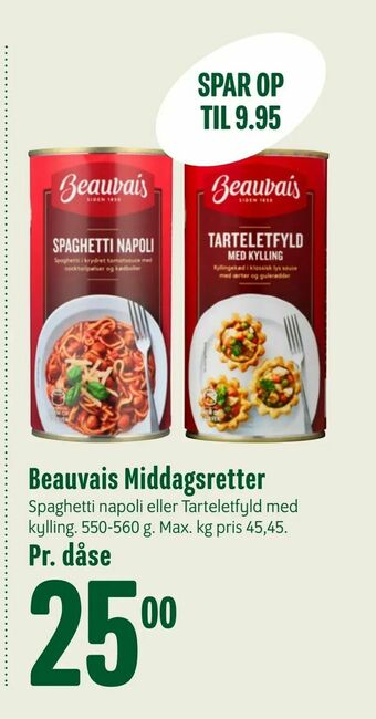 Min Købmand Beauvais Middagsretter tilbud