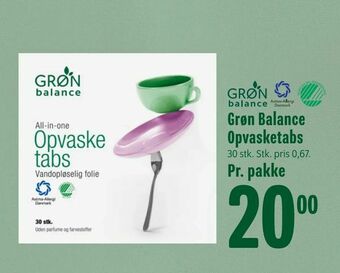Min Købmand Grøn Balance Opvasketabs tilbud