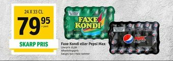 SPAR Faxe Kondi eller Pepsi Max tilbud