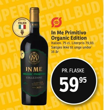 SPAR In Me Primitivo Organic Edition tilbud