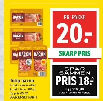 SPAR Tulip bacon tilbud