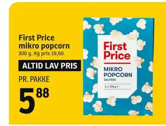 SPAR First price mikro popcorn tilbud