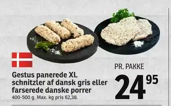 SPAR Gestus panerede XL schnitzler af dansk gris eller farserede danske porrer tilbud
