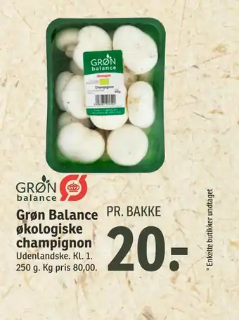SPAR Grøn Balance økologiske champignon tilbud