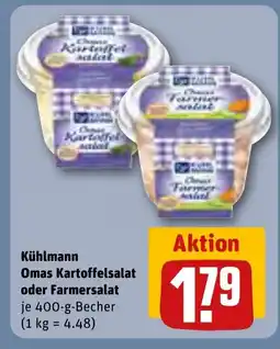 REWE DE Kühlmann Omas Kartoffelsalat oder Farmersalat tilbud