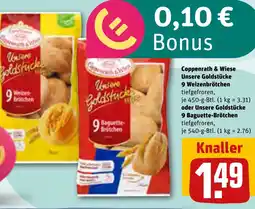 REWE DE Coppenrath & Wiese Unsere Goldstücke 9 Weizenbrötchen tilbud