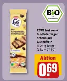 REWE DE REWE frei von - Bio-Haferriegel Schokolade Glutenfrei tilbud