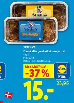 Lidl Stryhns - Fransk eller grovhakket leverpostej tilbud