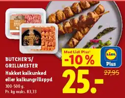 Lidl Hakket kalkunkød eller kalkungrillspyd tilbud