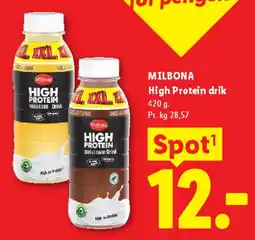 Lidl MILBONA High Protein drik 420 g tilbud