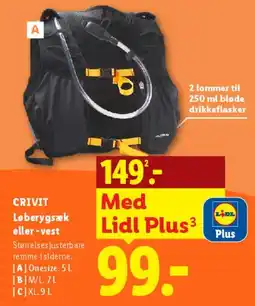 Lidl CRIVIT Løbe rygsæk eller -vest tilbud