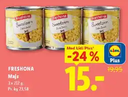 Lidl Freshona Majs (3 x 212 g) tilbud