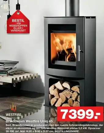 Brændeovn Westfire Uniq 45