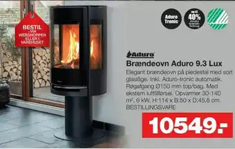 Bauhaus Brændeovn Aduro 9,3 Lux tilbud