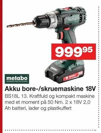 Bauhaus Akku bore-/skruemaskine 18V tilbud