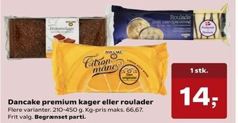 Kvickly Dancake premium kager eller roulader tilbud