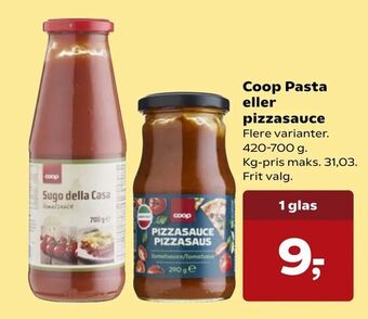 Kvickly Coop Pasta eller pizzasauce tilbud