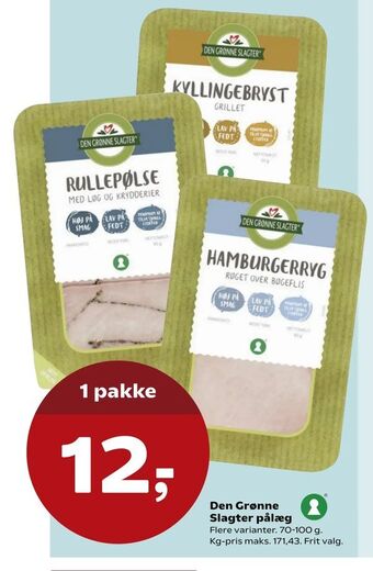 Kvickly Den Grønne Slagter pålæg tilbud