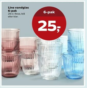 Kvickly Line vandglas 6-pak tilbud