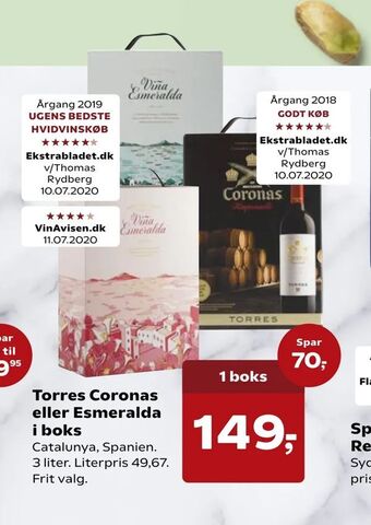 Kvickly Torres Coronas eller Esmeralda i boks tilbud