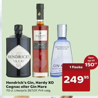 Kvickly Hendrick's Gin, Hardy XO Cognac eller Gin Mare tilbud