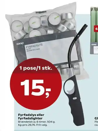Kvickly Fyrfadslys eller fyrfadslighter tilbud