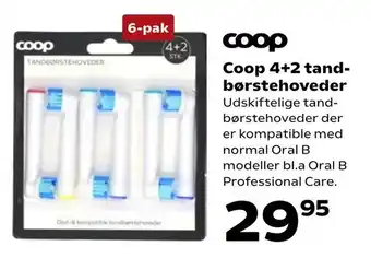 Kvickly Coop 4+2 tandbørstehoveder tilbud
