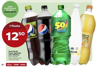 Kvickly Faxe Kondi, Pepsi, Egekilde eller Nikoline tilbud