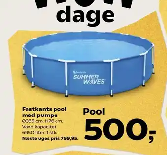 Fastkants pool med pumpe