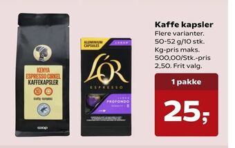 Kvickly Kaffe kapsler tilbud
