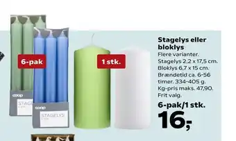 Kvickly Stagelys eller bloklys tilbud