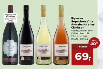 Kvickly Ripasso Superiore Villa Annaberta eller Clarkson tilbud